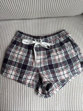 Abercrombie & Fitch Red, Navy & White Plaid Sleep Shorts